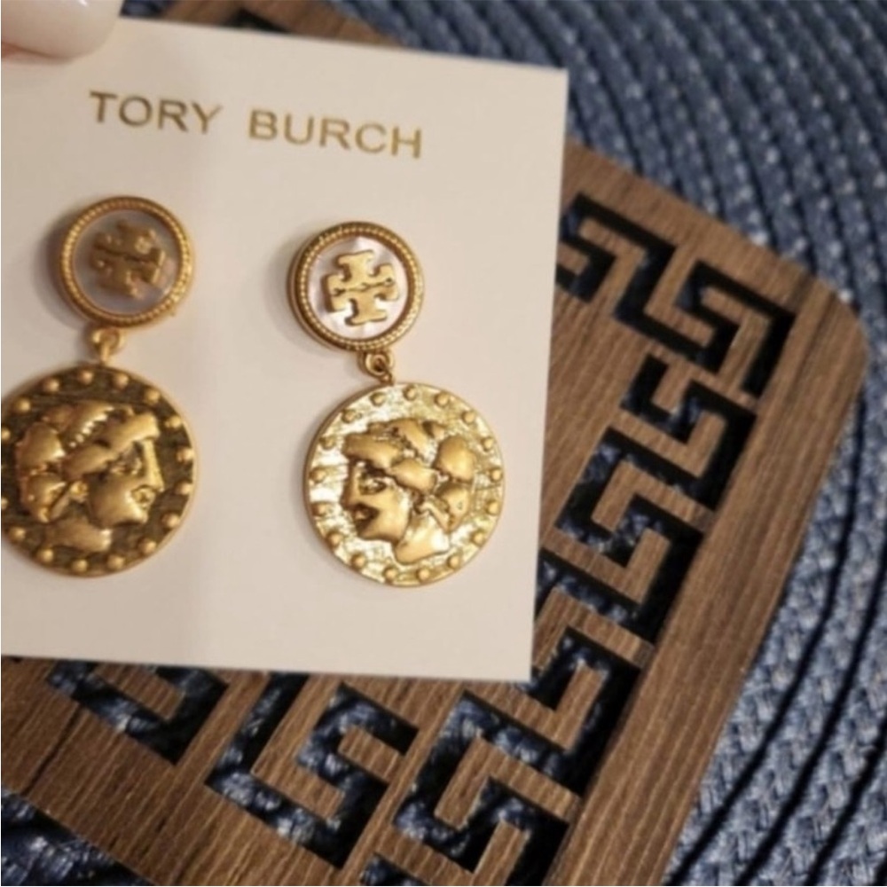 Tory Burch Gold Medallion Earrings
